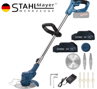 Немски Акумулаторен Тример STAHLMAYER 36V 8,0AH Градински Безжичен Храсторез Косачка за трева - цена
