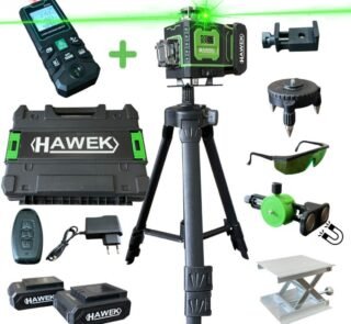 ПРОФЕСИОНАЛЕН ЛАЗЕРЕН НИВЕЛИР HAWEK 4D 16 ЛИНИИ + ЛАЗЕРНА РОЛЕТКА 50 МЕТРА - цена
